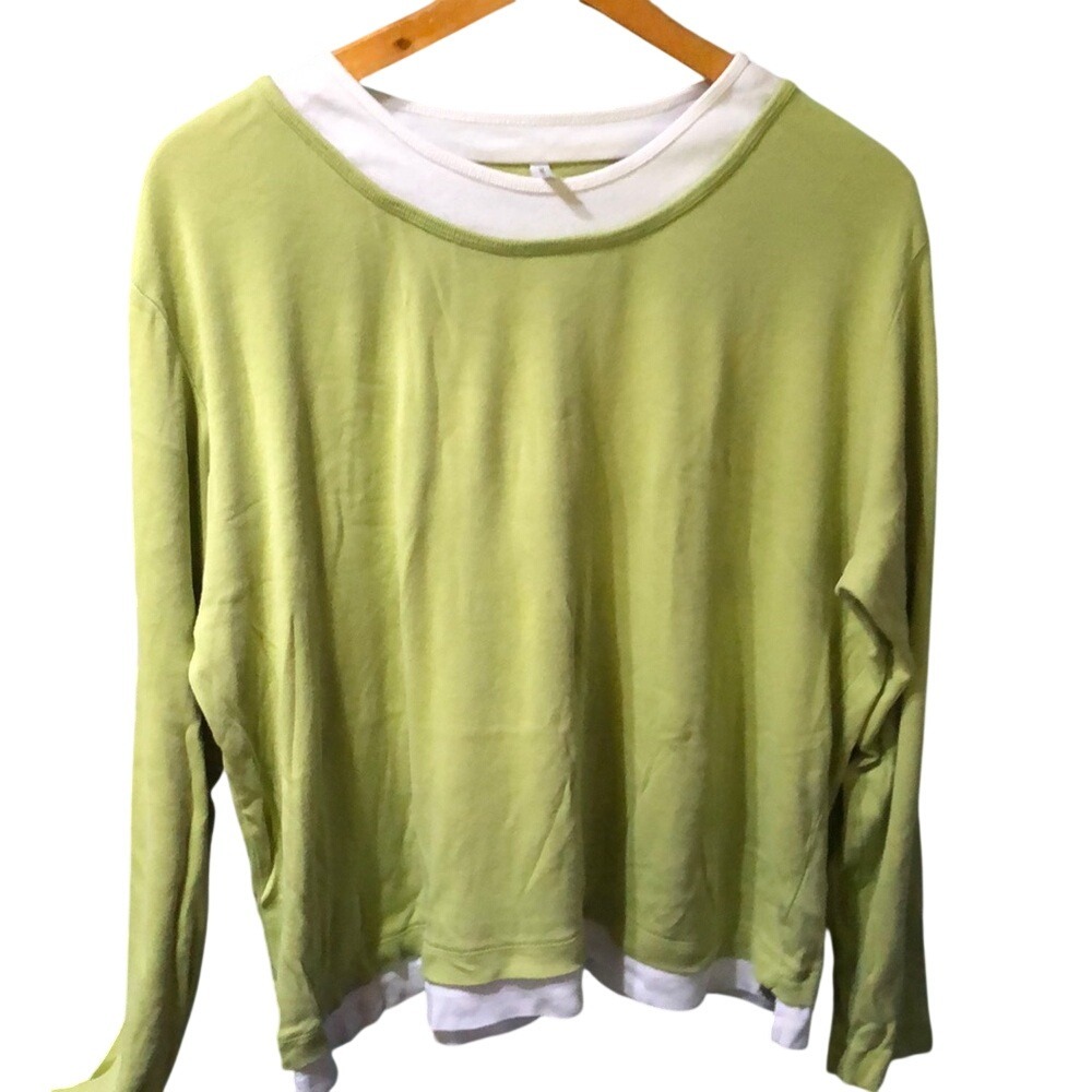 Women's Chartreuse Green Long Sleeve Top‎
